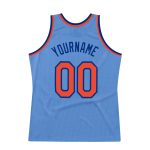 Custom Name and Number Authentic Throwback Basketball Jersey - Personalized Light Blue Orange-Royal Team Jersey Personalized