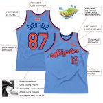 Custom Name and Number Authentic Throwback Basketball Jersey - Personalized Light Blue Orange-Royal Team Jersey Personalized