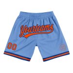 Custom Team Basketball Shorts - Personalized Light Blue Orange-Royal Authentic Throwback with Name and Number Personalized
