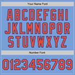 Custom Name and Number Varsity Letterman Jacket - Light Blue Orange-Royal Bomber Style Full-Snap Jacket for Team Personalized