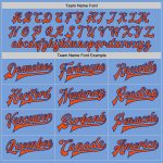 Custom Team Bomber Jacket in Light Blue and Orange-Royal Two Tone with Name and Number, Full-Snap Varsity Style Personalized