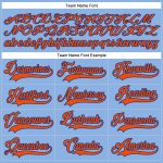 Custom Name and Number Light Blue Orange-Royal Hockey Jersey with Lace Neck - Personalized Team Apparel Personalized Light