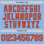 Custom Name & Number Light Blue Orange-Royal Line Authentic Baseball Jersey - Personalized Team Apparel Personalized Light