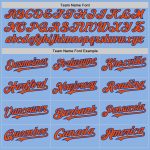 Custom Name & Number Light Blue Orange-Royal Line Authentic Baseball Jersey - Personalized Team Apparel Personalized Light