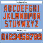Custom Team Name Number Long Sleeve Performance T-Shirt in Light Blue and Orange-Royal Personalized Light Blue Orange-Royal