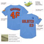 Personalized Light Blue Orange-Royal Baseball Jersey - Authentic Throwback Mesh Design Personalized Light Blue Orange-Royal