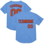 Personalized Light Blue Orange-Royal Baseball Jersey - Authentic Throwback Mesh Design Personalized Light Blue Orange-Royal