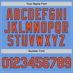 Custom Team Name and Number Light Blue Orange-Royal Authentic Throwback Baseball Jersey Personalized Light Blue Orange-Royal
