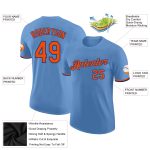 Custom Team Performance T-Shirt with Name and Number - Light Blue Orange-Royal Color Personalized Light Blue Orange-Royal