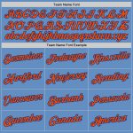 Custom Team Performance T-Shirt with Name and Number - Light Blue Orange-Royal Color Personalized Light Blue Orange-Royal