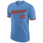 Custom Team Performance T-Shirt with Name and Number - Light Blue Orange-Royal Color Personalized Light Blue Orange-Royal
