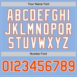 Custom Name Number Baseball Jersey - Twinkle Star Gradient Design, Light Blue Orange-White 3D Pattern Personalized Light
