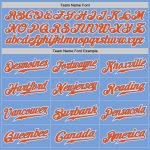 Custom Name & Number Authentic Gradient Baseball Jersey - Light Blue Orange White Fashion Team Apparel Personalized Light