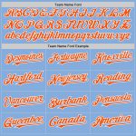 Personalized Light Blue Baseball Jersey - Orange-White Authentic Sleeveless Design Personalized Light Blue Orange-White Authentic