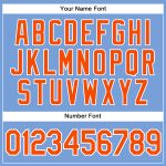 Custom Light Blue Orange-White Baseball Jersey with Personalized Name and Number - Authentic Sleeveless Team Apparel Personalized