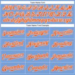 Custom Light Blue Orange-White Baseball Jersey with Personalized Name and Number - Authentic Sleeveless Team Apparel Personalized