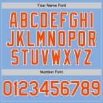 Personalized Light Blue Baseball Jersey - Orange-White Authentic Sleeveless Design Personalized Light Blue Orange-White Authentic