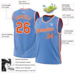 Personalized Light Blue Orange White Basketball Jersey - Authentic Throwback Design Personalized Light Blue Orange-White
