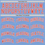 Custom Name and Number Authentic Throwback Basketball Jersey - Light Blue Orange-White Design Personalized Light Blue Orange-White