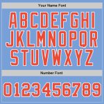Custom Name and Number Authentic Throwback Basketball Jersey - Light Blue Orange-White Design Personalized Light Blue Orange-White