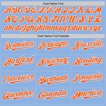 Custom Baseball Jersey with Personalized Name and Number, Light Blue with Orange-White Lines, Authentic Team Gear Personalized