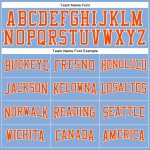 Custom Team Long Sleeve Performance T-Shirt with Personalized Name and Number - Light Blue Orange-White Personalized Light