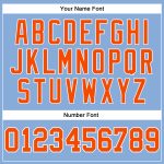 Custom Team Long Sleeve Performance T-Shirt with Personalized Name and Number - Light Blue Orange-White Personalized Light