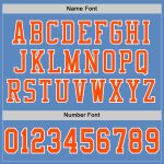 Customizable Light Blue Orange-White Mesh Authentic Football Jersey with Personalized Name and Number Personalized Light