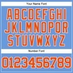 Personalized Light Blue Jersey | Orange-White Mesh Authentic Throwback Baseball Personalized Light Blue Orange-White Mesh