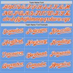 Custom Light Blue Orange-White Mesh Baseball Jersey with Personalized Name and Number - Authentic Throwback Style Personalized