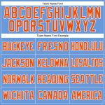 Personalized Light Blue Jersey | Orange-White Mesh Authentic Throwback Baseball Personalized Light Blue Orange-White Mesh