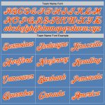 Custom Team Performance T-Shirt with Name and Number - Light Blue Orange-White Personalized Light Blue Orange-White Performance