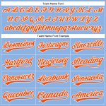 Custom Personalized Golf Polo Shirt - Light Blue Orange-White Performance with Team Name and Number Personalized Light Blue
