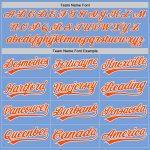 Personalized Light Blue Orange White Softball Jersey Unisex Two-Button Design Personalized Light Blue Orange-White Two-Button