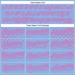 Custom Baseball Jersey with Light Blue Pink 3D Pattern Geometric Stars - Personalized Team Name and Number Personalized Light