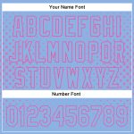Custom Baseball Jersey with Light Blue Pink 3D Pattern Geometric Stars - Personalized Team Name and Number Personalized Light
