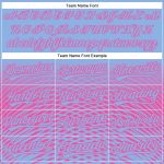 Custom Name and Number Baseball Jersey - Personalized Light Blue and Pink 3D Gradient Lines Design Personalized Light Blue