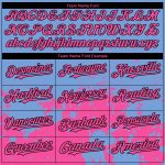 Custom Name and Number Authentic Baseball Jersey with 3D Abstract Splash Design in Light Blue and Pink-Black Grunge Pattern