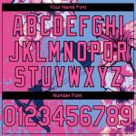 Custom Name and Number Basketball Jersey with 3D Flower Pattern in Light Blue, Pink, and Black - Personalized Surfing Team Apparel