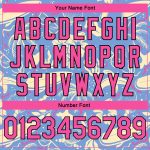 Custom Basketball Jersey with Tropical Hawaii Trees Pattern - Light Blue Pink-Black, Personalized Name & Number Personalized