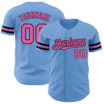 Personalized Light Blue Pink Black Baseball Jersey - Authentic Design Personalized Light Blue Pink-Black Authentic Baseball