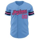 Personalized Light Blue Pink Black Baseball Jersey - Authentic Design Personalized Light Blue Pink-Black Authentic Baseball