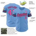 Personalized Light Blue Pink Black Baseball Jersey - Authentic Design Personalized Light Blue Pink-Black Authentic Baseball