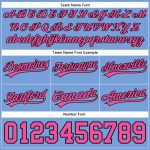 Custom Name and Number Basketball Shorts - Personalized Light Blue Pink-Black Authentic Team Apparel Personalized Light Blue