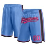 Custom Name and Number Basketball Shorts - Personalized Light Blue Pink-Black Authentic Team Apparel Personalized Light Blue