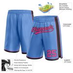 Custom Name and Number Basketball Shorts - Personalized Light Blue Pink-Black Authentic Team Apparel Personalized Light Blue