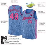 Custom City Edition Basketball Jersey - Personalized Light Blue Pink Black with Team Name and Number Personalized Light Blue