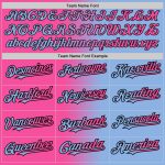 Custom Gradient Baseball Jersey in Light Blue Pink Black with Personalized Name and Number Personalized Light Blue Pink-Black