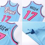 Custom Light Blue Pink Black Basketball Jersey with Personalized Name & Number - Authentic Throwback Style Personalized Light