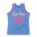 Custom Light Blue Pink Black Basketball Jersey with Personalized Name & Number - Authentic Throwback Style Personalized Light